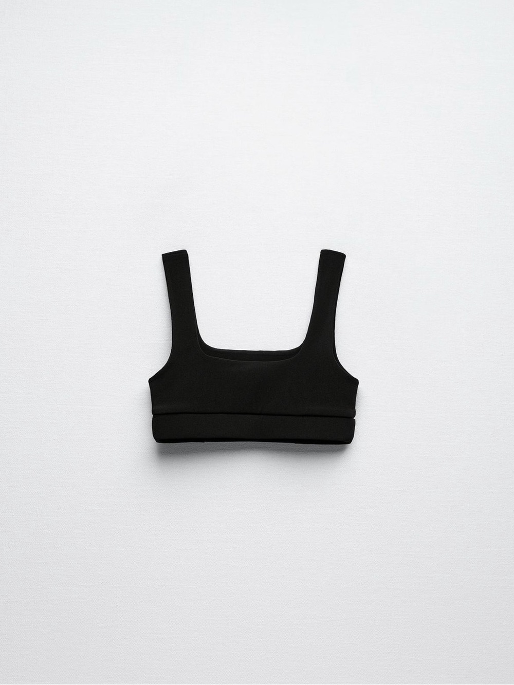 Black Square Neck Cropped Top